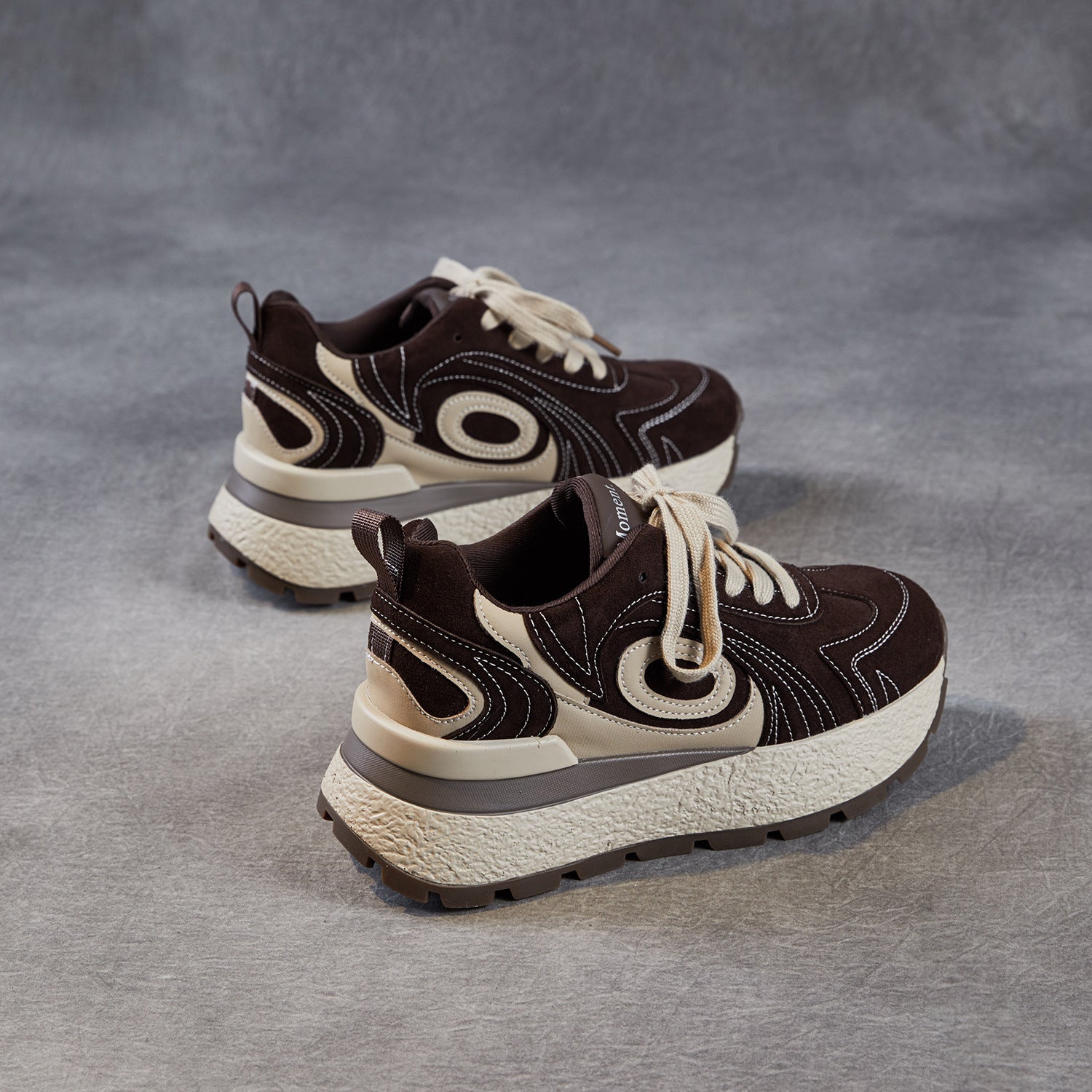 Women's Fashion Quilted Leather Chunky Platform Sneakers-RAIIFY