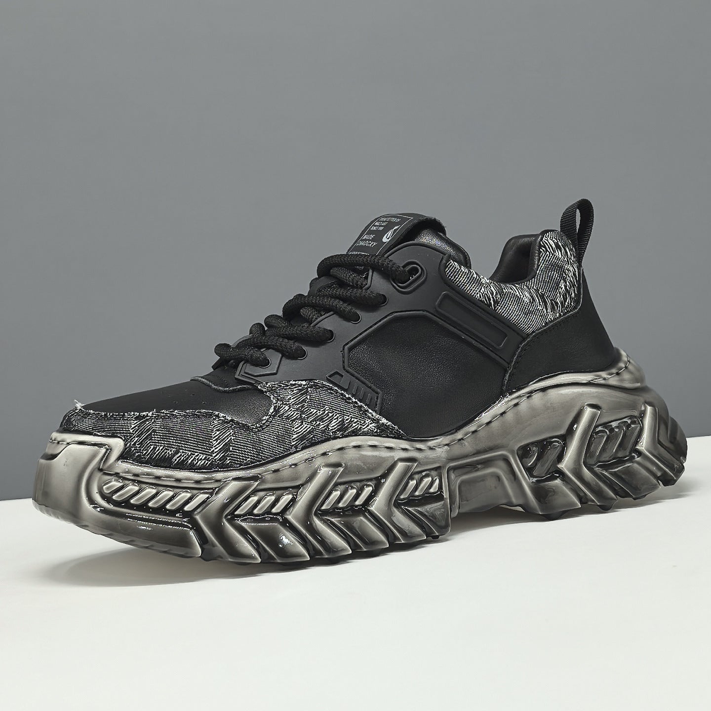 Men's Fashion Casual Leather Chunky Platform Sneakers-RAIIFY