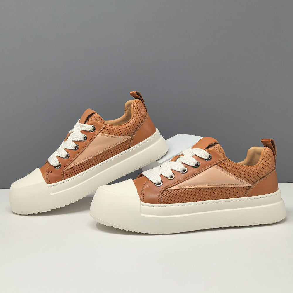 Men's Fashion Hollow Leather Breathable Casual Shoes-RAIIFY