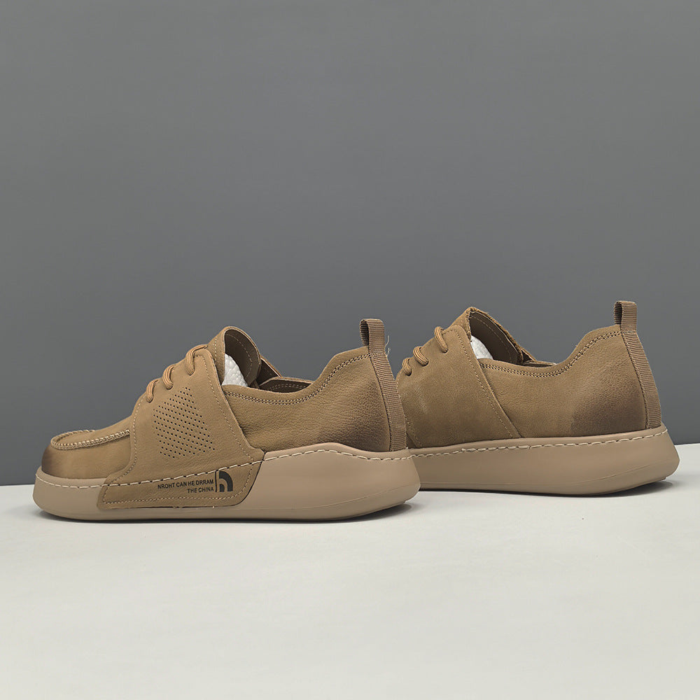 Men Minimalism Plain Leather Breathable Casual Shoes-RAIIFY