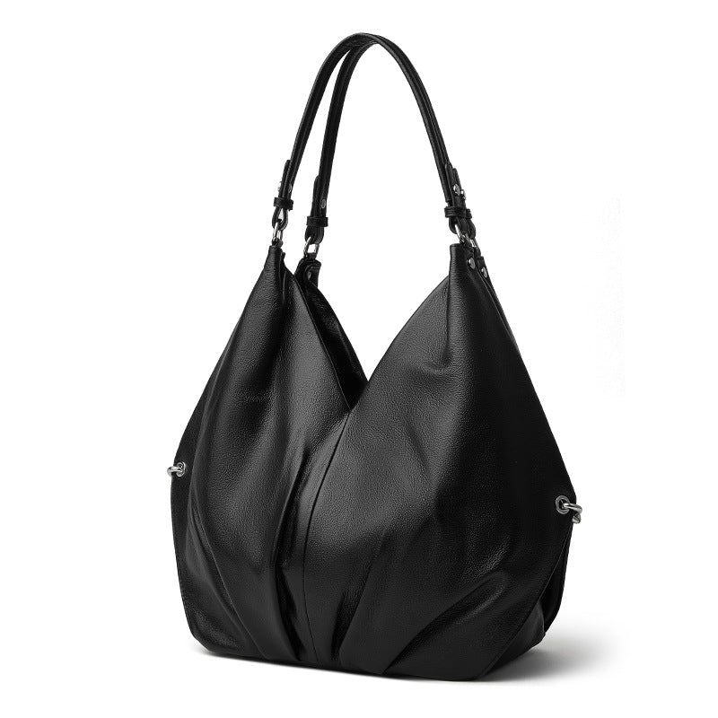 Women’s Fashion Leather Large Capacity Slouchy Tote Bag-RAIIFY