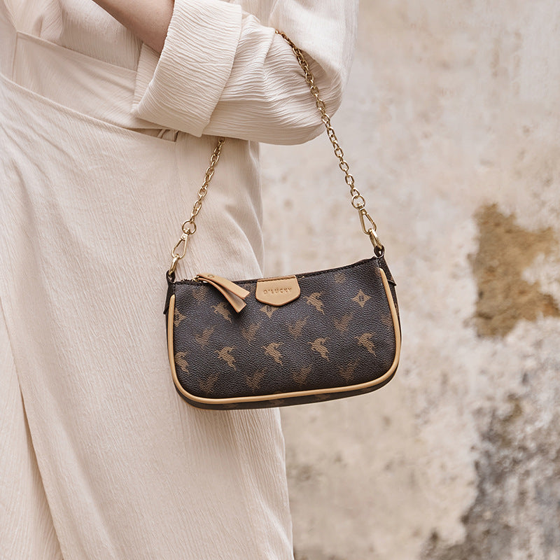 Women's Vintage Monogram Crossbody Bag-RAIIFY