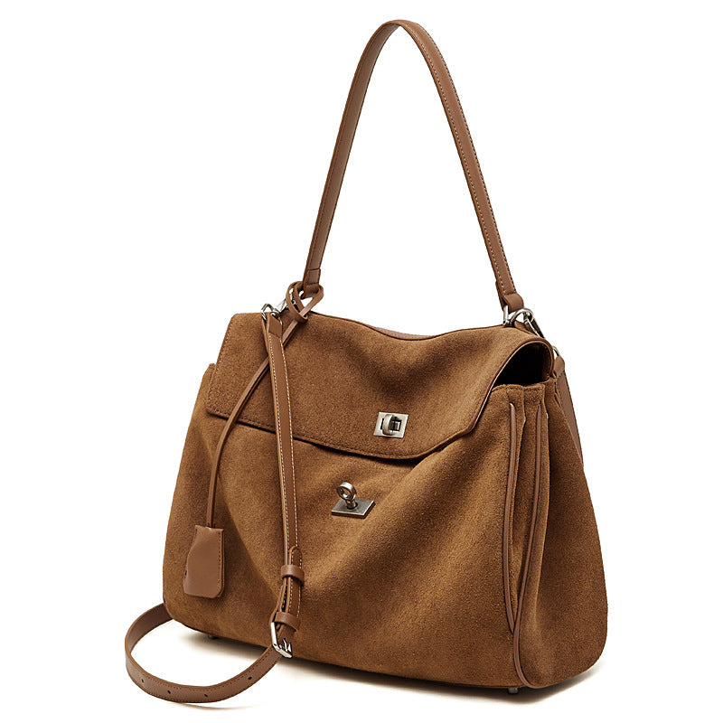 Women’s Vintage Suede Leather Rodeo Tote Bag-RAIIFY