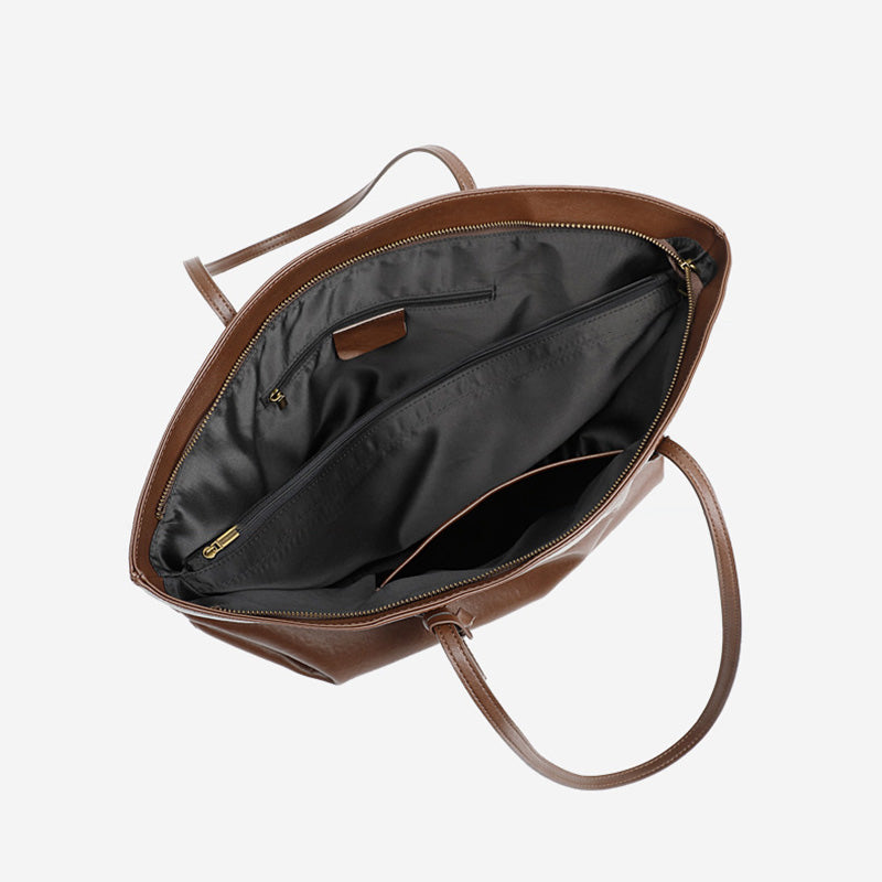 Women’s Retro Leather Large Capacity Tote Bag-RAIIFY