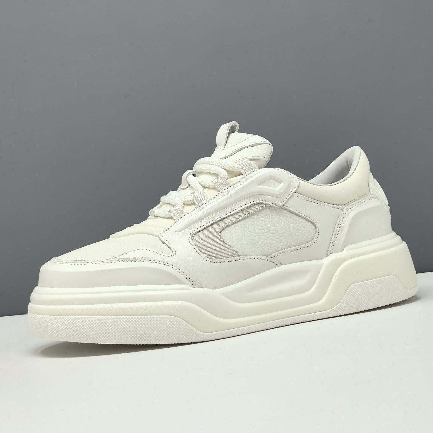 Men's Fashion Color Blocked Leather Casual Sneakers-RAIIFY