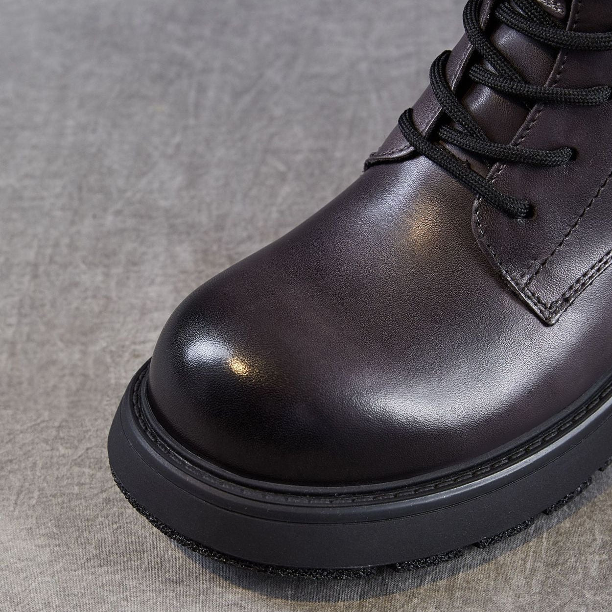 Women's Retro Plain Leather Buckle Ankle Boots-RAIIFY