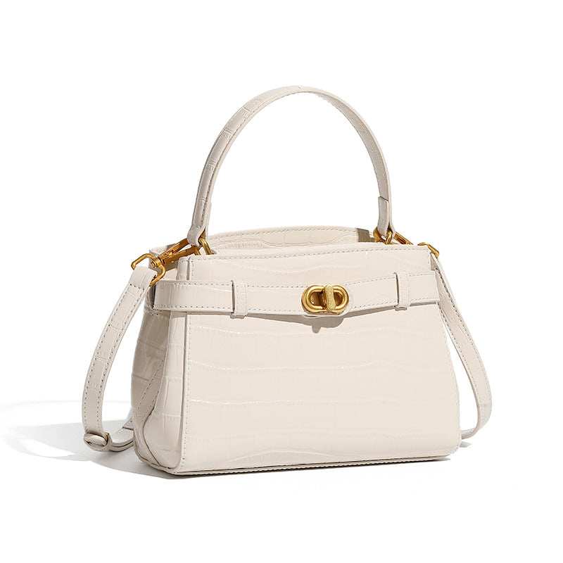 Women’s Crocodile Embossed Leather Mini Square Bag-RAIIFY