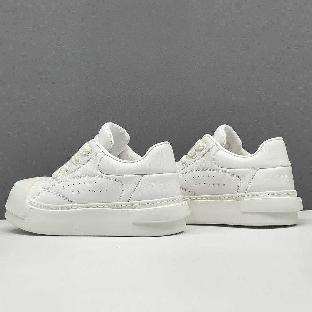 Men Minimalism Solid Quilted Leather Casual Sneakers-RAIIFY