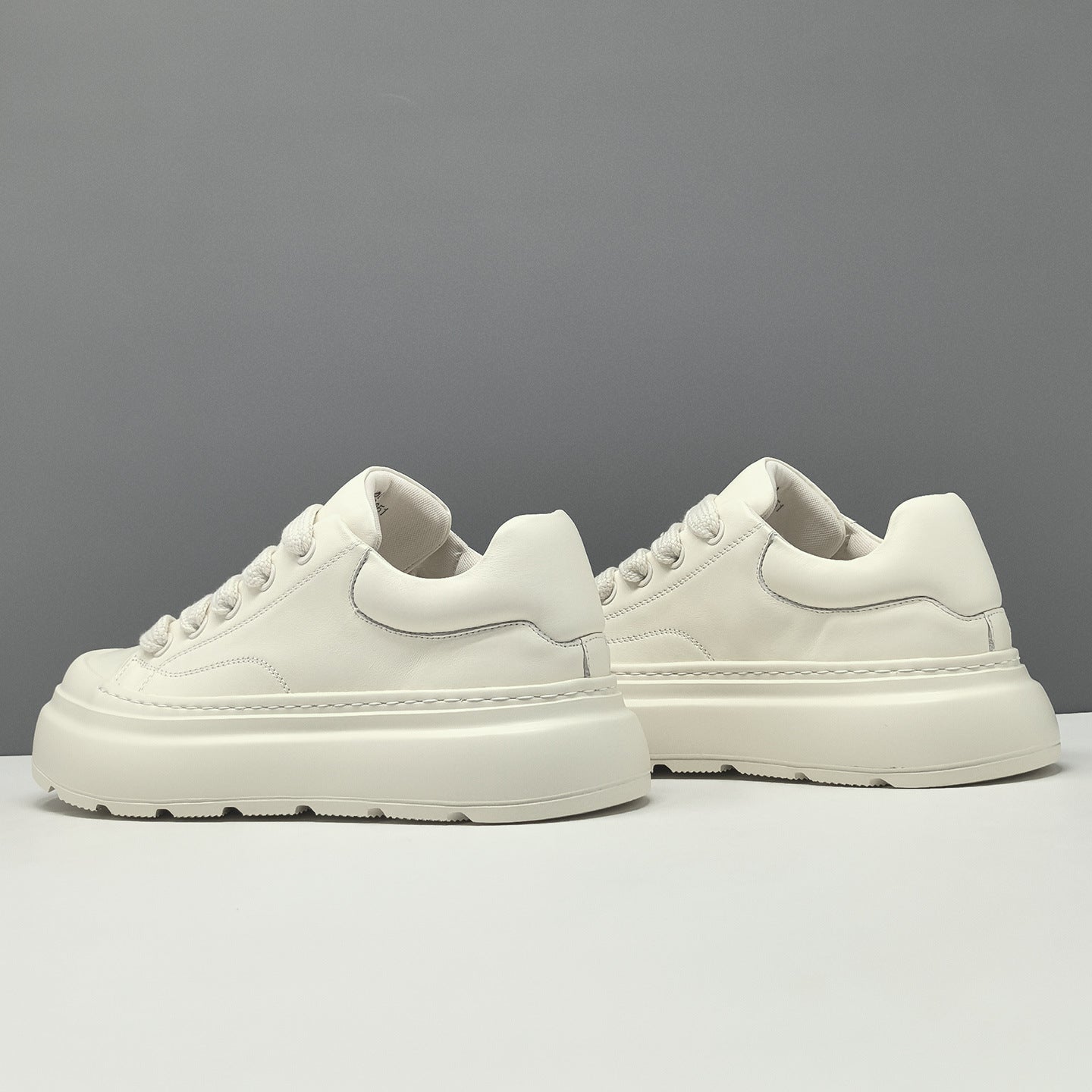 Men's Minimalist Plain leather Flat Casual Sneakers-RAIIFY