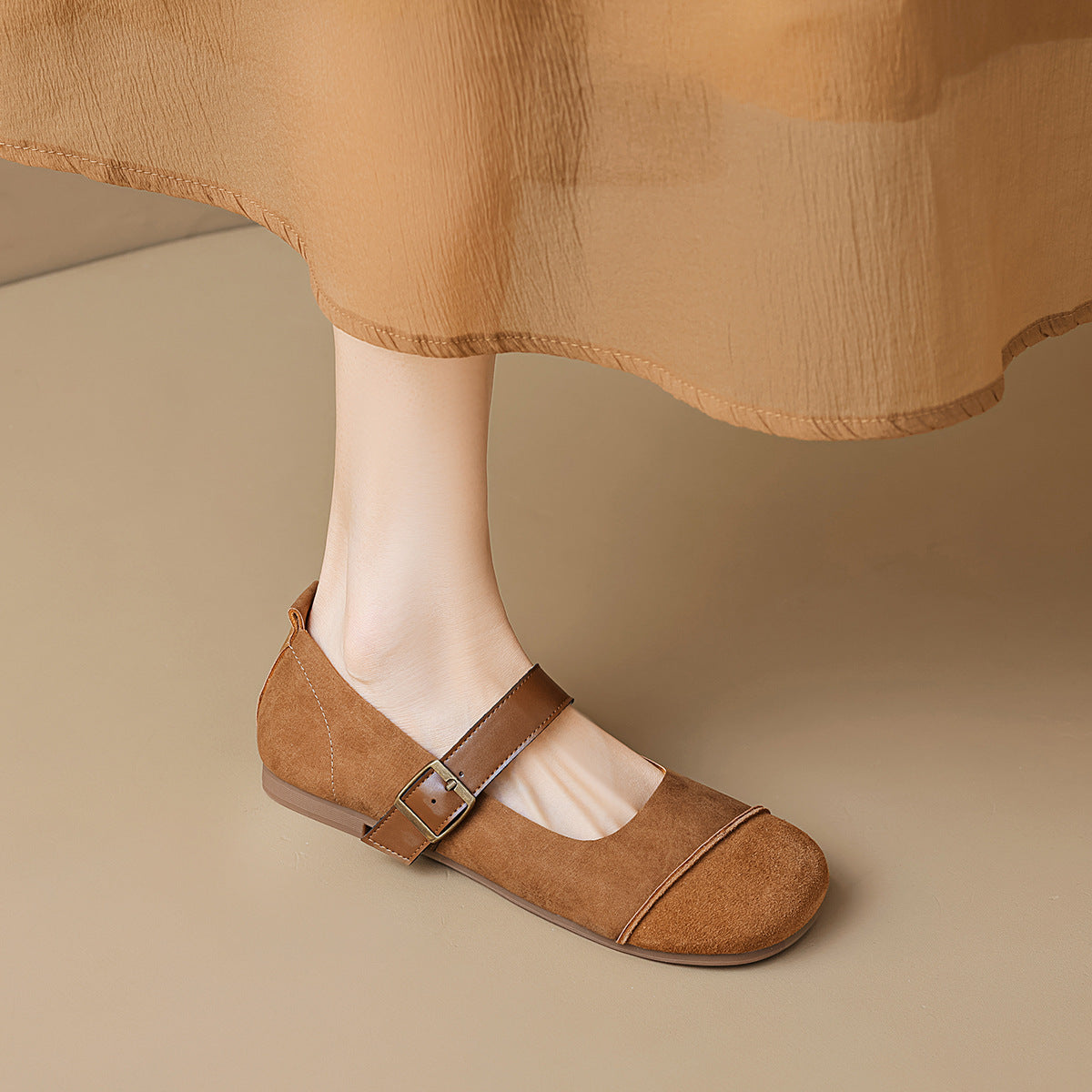 Women Retro Patchwork Soft Leather Casual Flats-RAIIFY