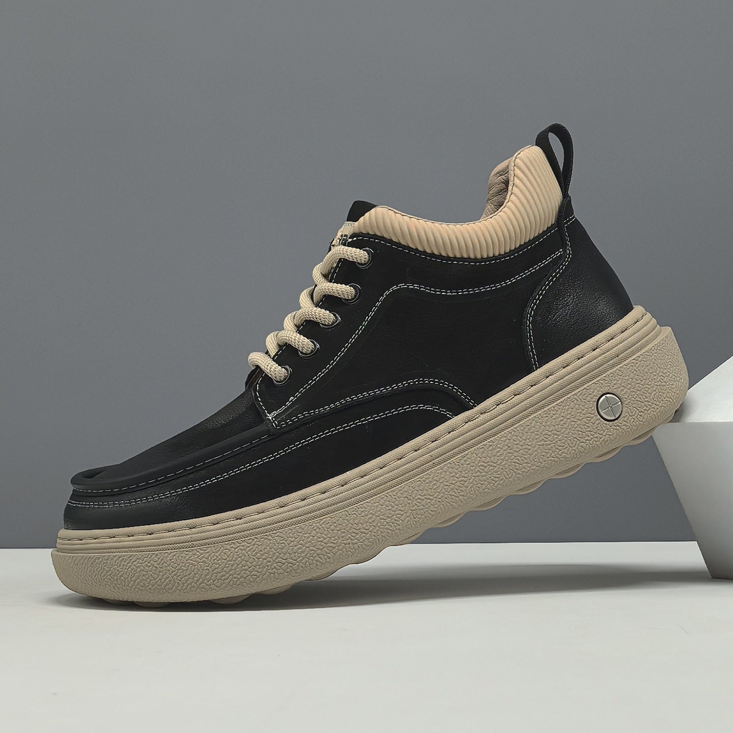 Men's Minimalist High Top Leather Casual Shoes-RAIIFY