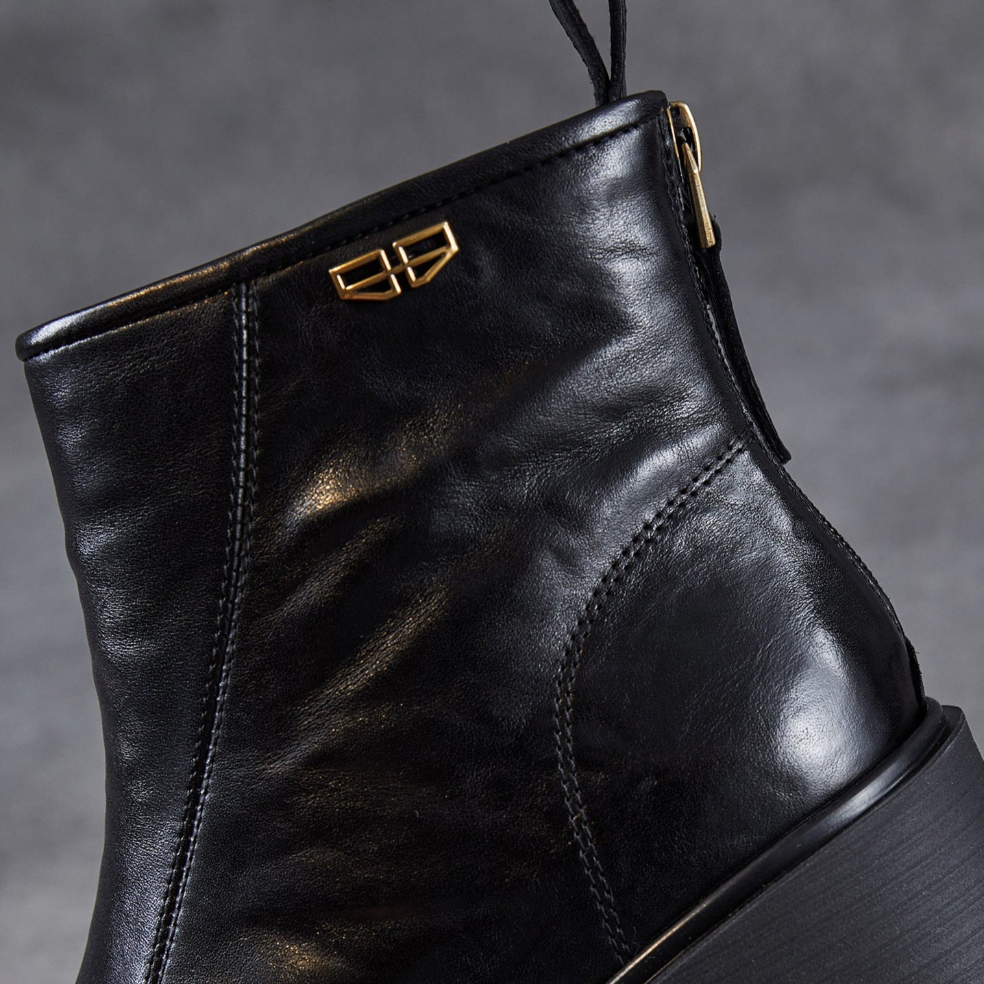 Women's Plain Leather Furred Winter Ankle Boots-RAIIFY