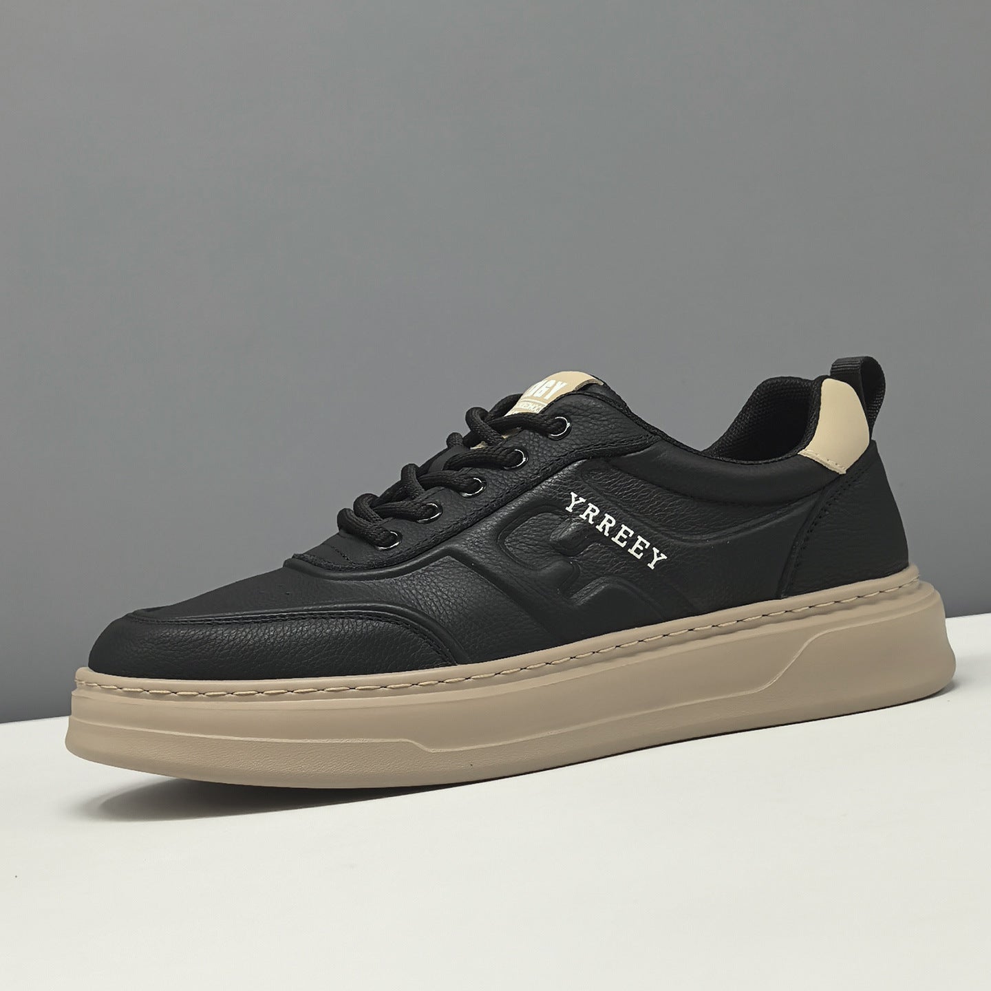 Men's Fashion Leather Breathable Flat Casual Sneakers-RAIIFY