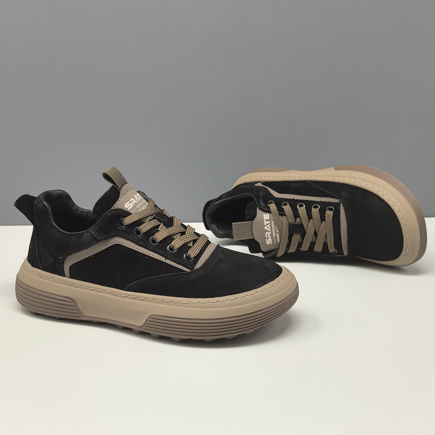 Men's Quilted Leather Minimalist Flat Casual Sneakers-RAIIFY