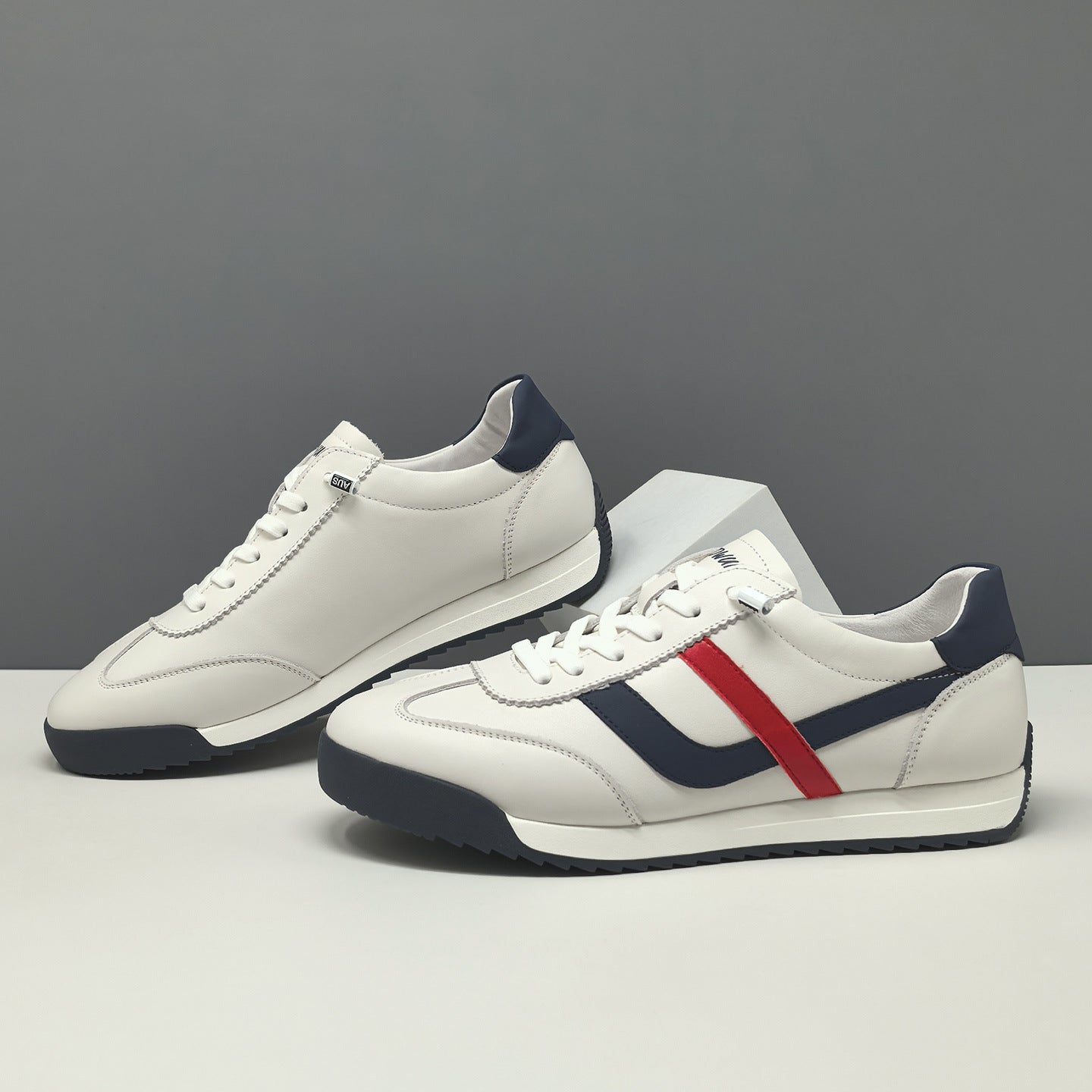 Men's Fashion Color Matching Leather Flat Casual Shoes-RAIIFY