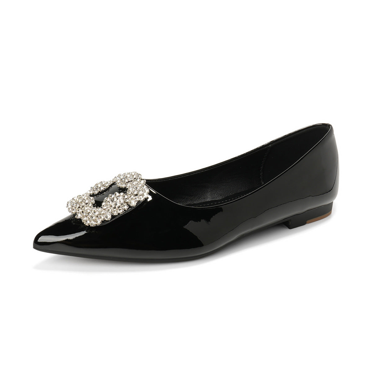 Women's Fashion Crystal Slip-on Pointed Toe Flats-RAIIFY