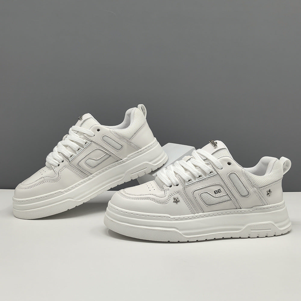 Men Fashion Breathable Mesh Quilted Leather Court Sneakers-RAIIFY