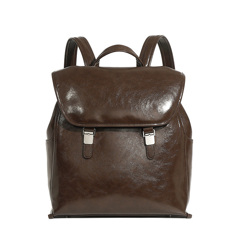 Women's Minimalism Leather Casual Laptop Backpack-RAIIFY