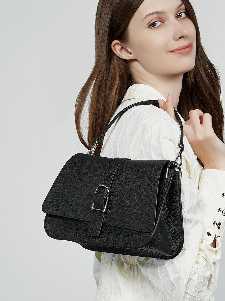 Women's Stylish Plain Leather Satchel Bag-RAIIFY