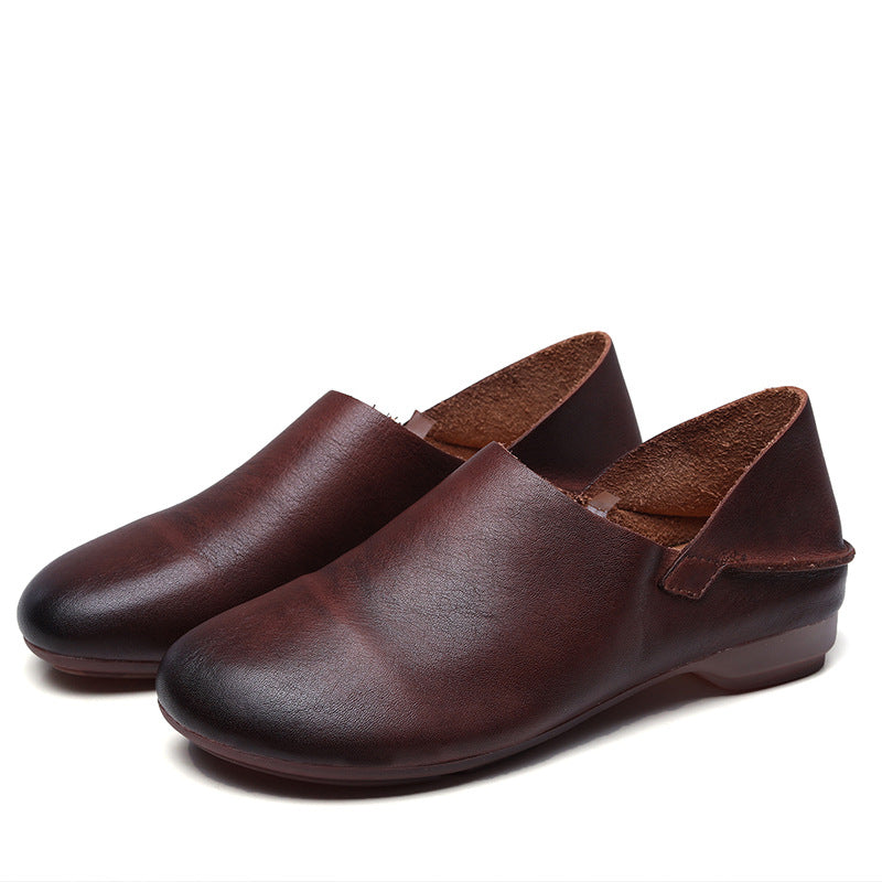 Women Retro Leather Handmade Soft Casual Shoes-RAIIFY