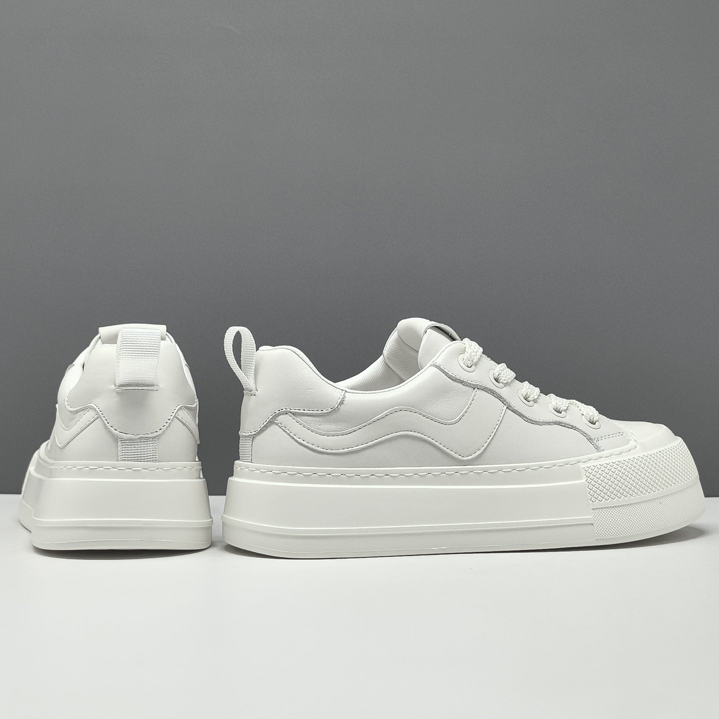 Men's Fashion Quilted Leather Flat Casual Sneakers-RAIIFY