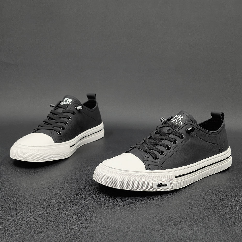 Men Casual Minimalist Leather Slip-on Flat Shoes-RAIIFY