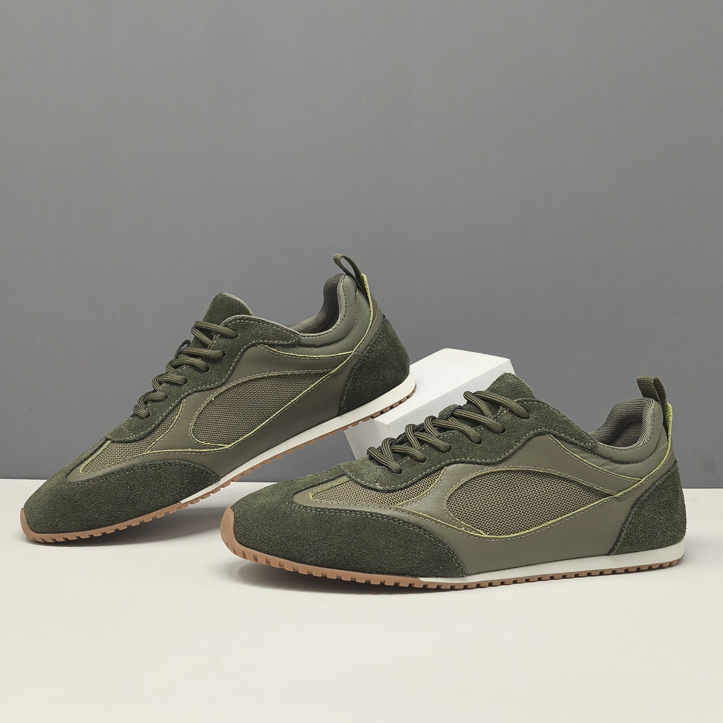 Men's Minimalist Breathable Leather Casual Flat Sneakers-RAIIFY