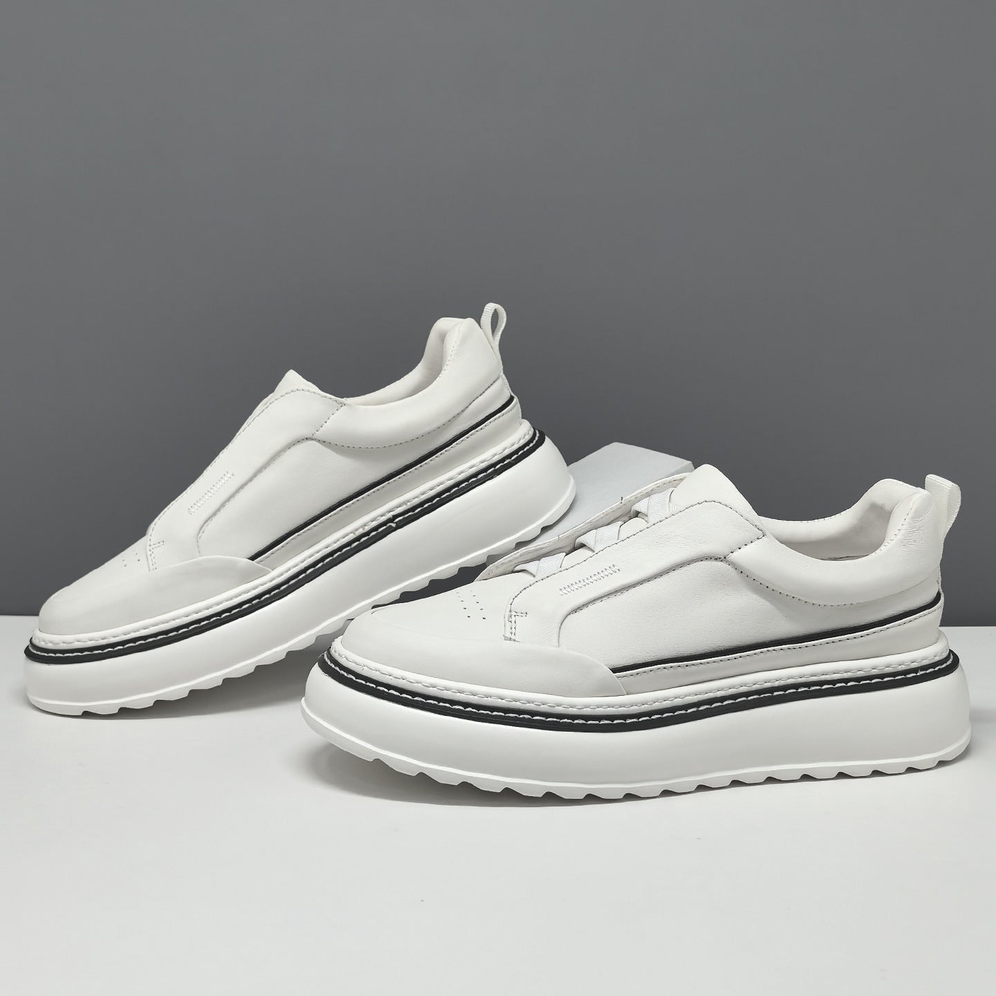 Men's Minimalist Leather Slip-on Casual Shoes-RAIIFY