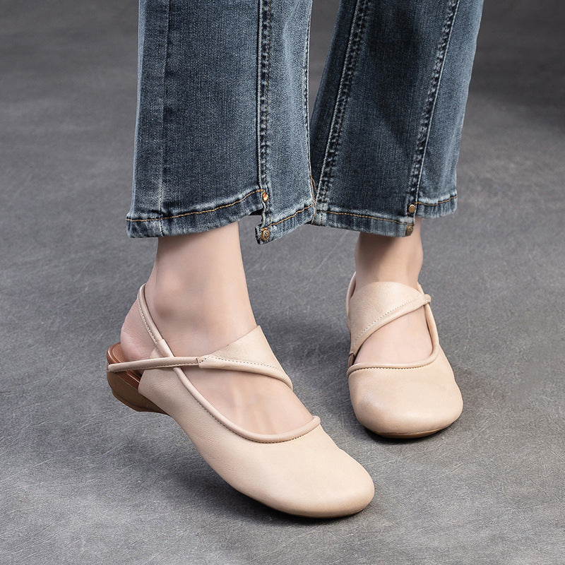 Women Casual Fashion Leather Flat Sandals-RAIIFY