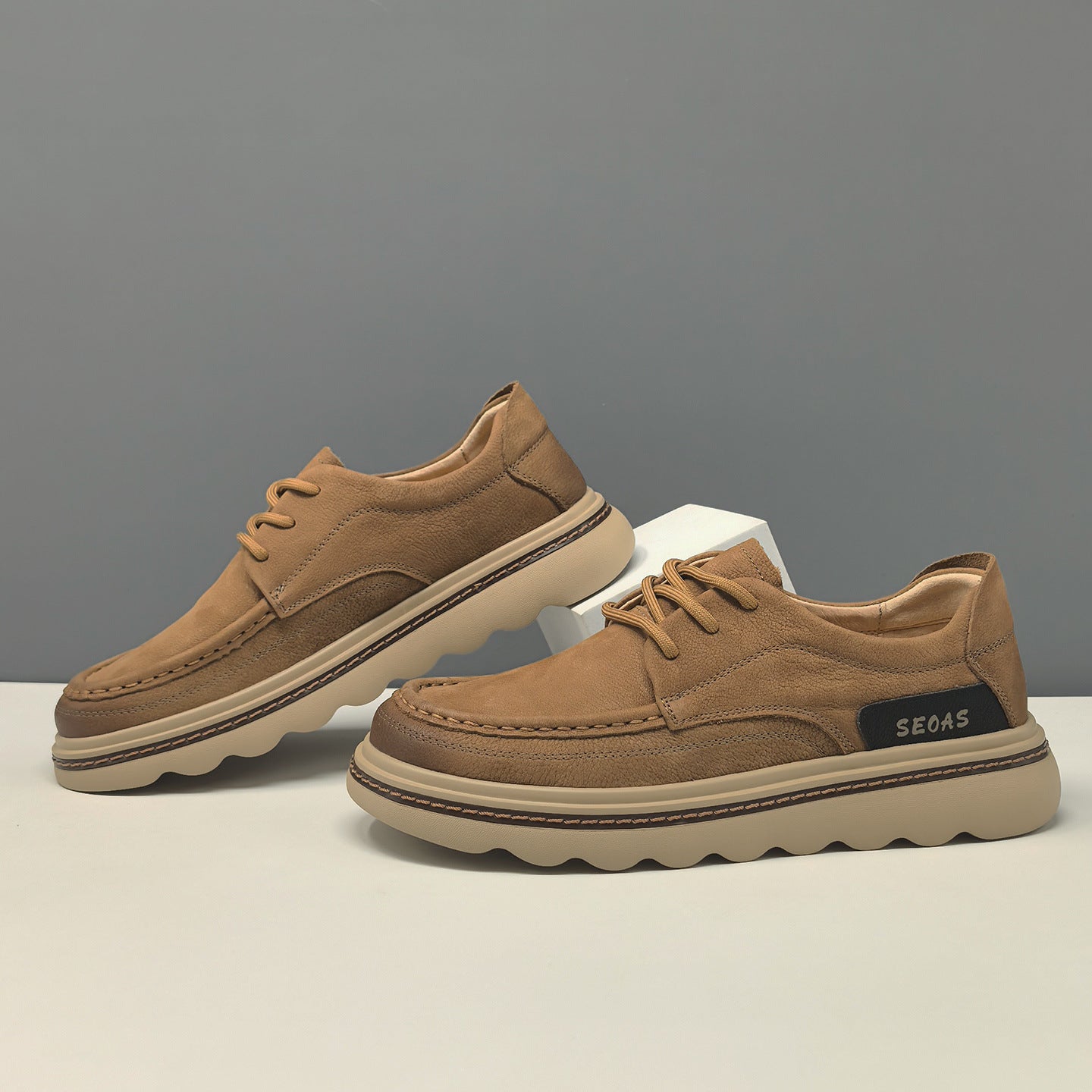 Men's Vintage Plain Leather Breathable Casual Shoes-RAIIFY