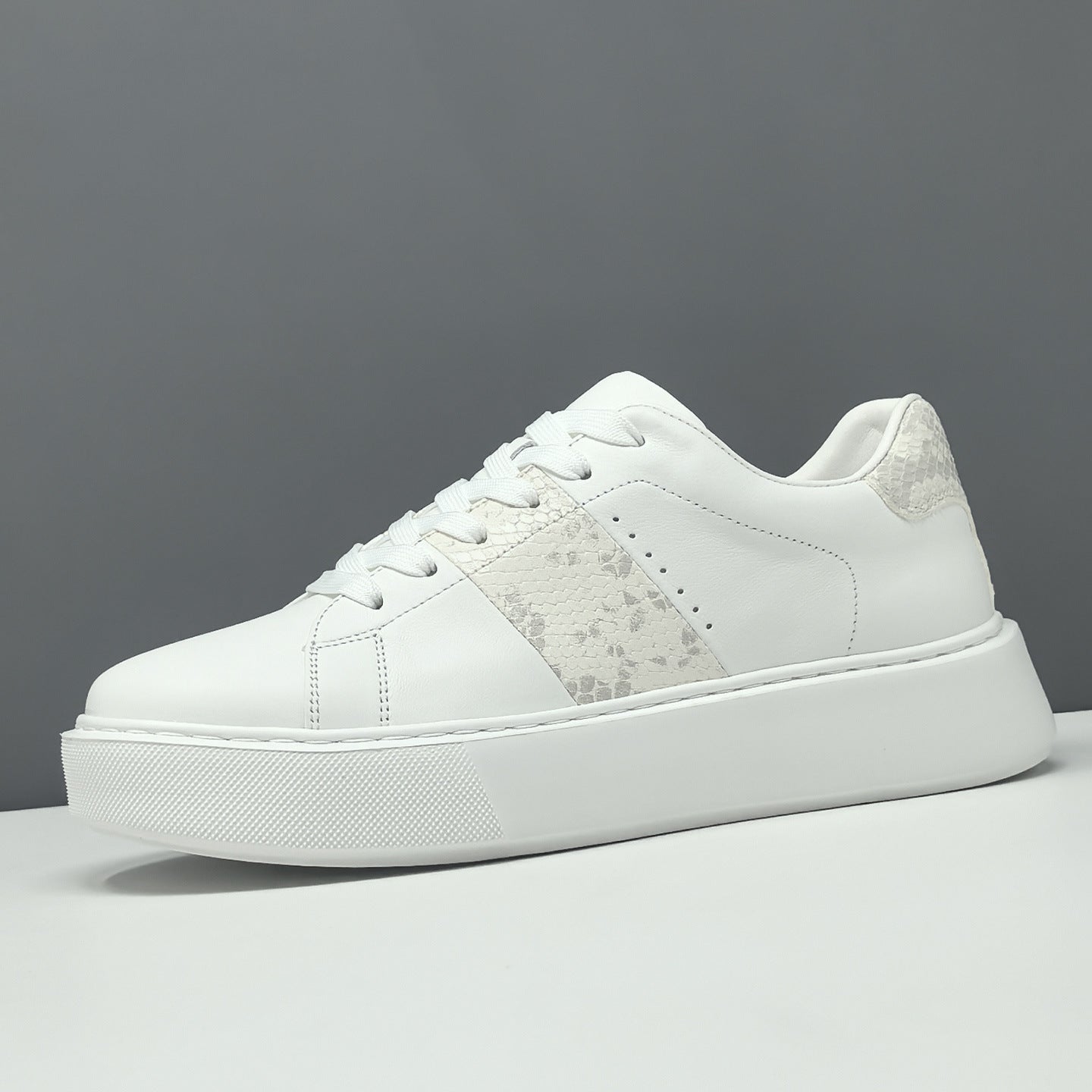 Men's Top Grain Cowhide Casual Platform Board Shoes-RAIIFY