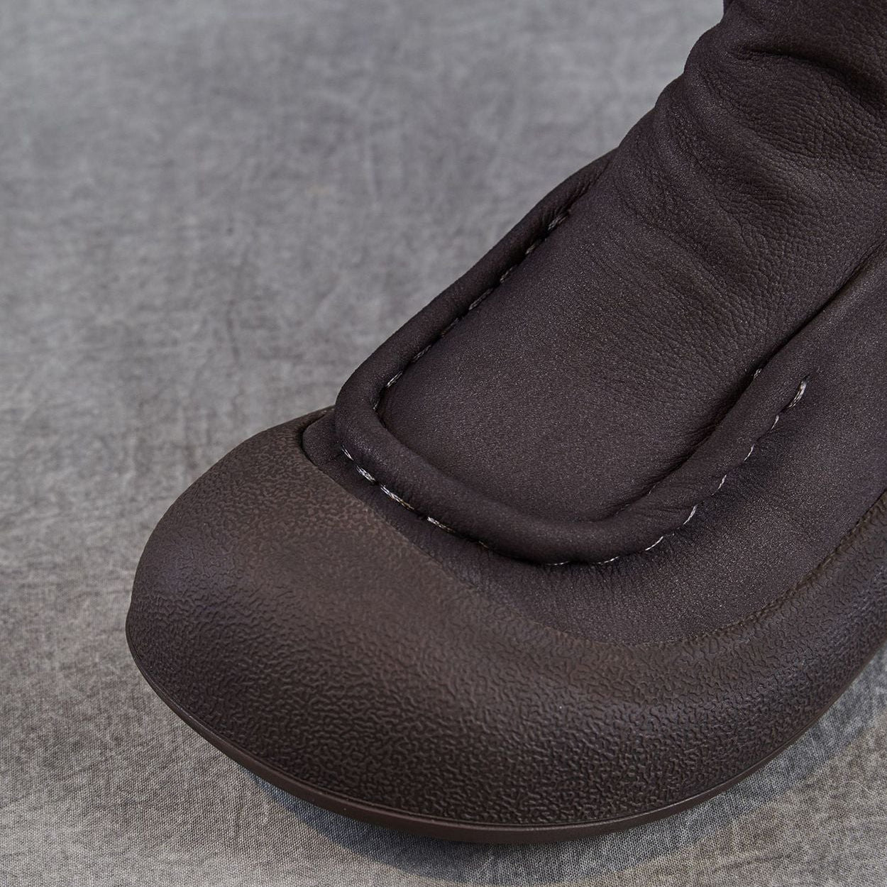 Women's Vintage Plain Leather Slip-on Ankle Boots-RAIIFY