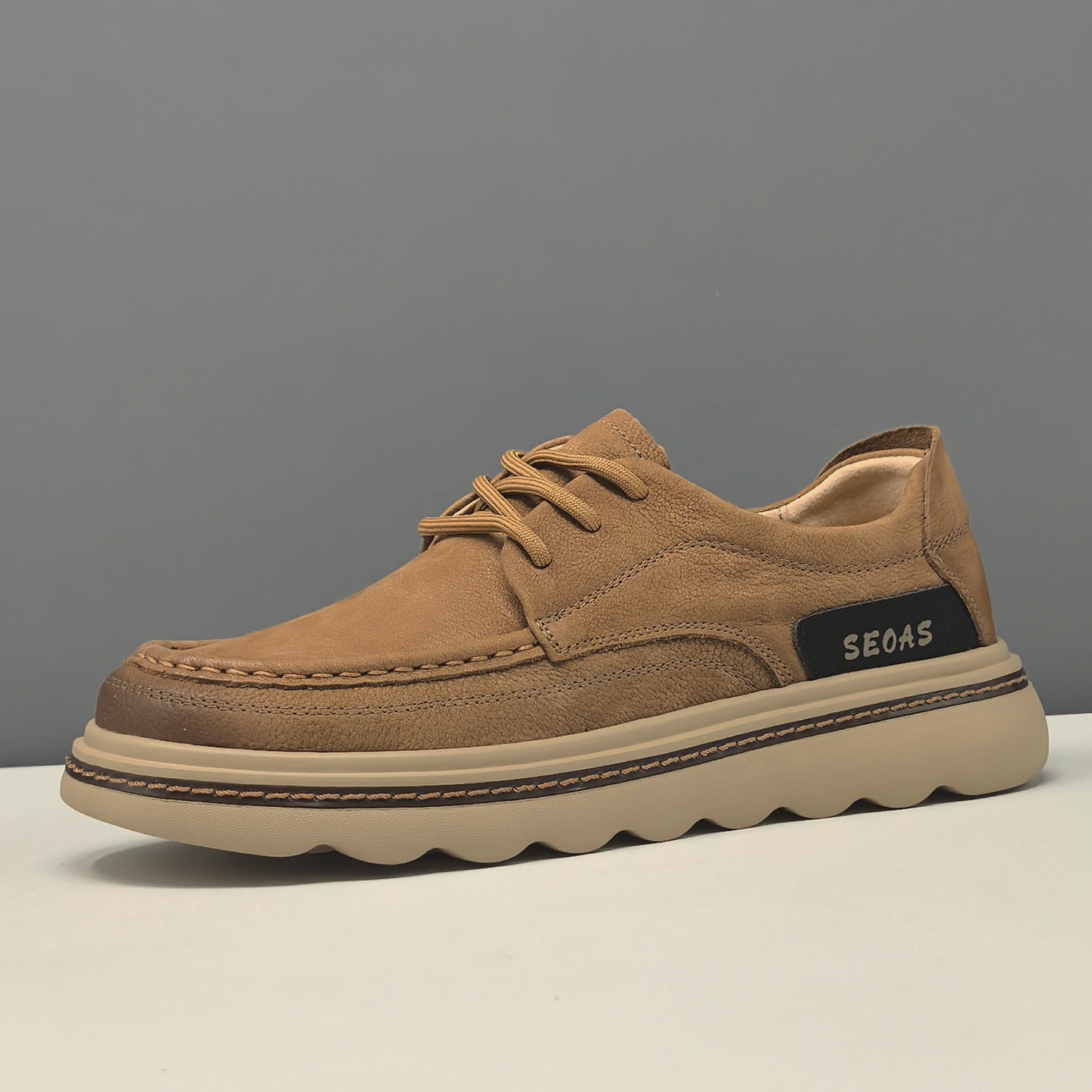 Men's Vintage Plain Leather Breathable Casual Shoes-RAIIFY