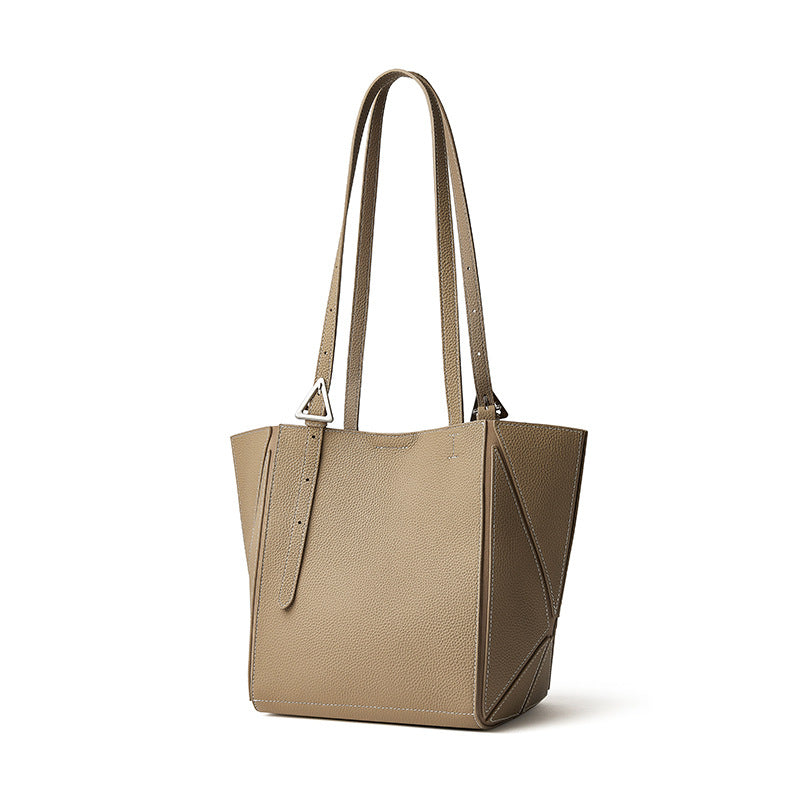 Women’s Fashion Leather Convertible Geometric Tote Bag-RAIIFY