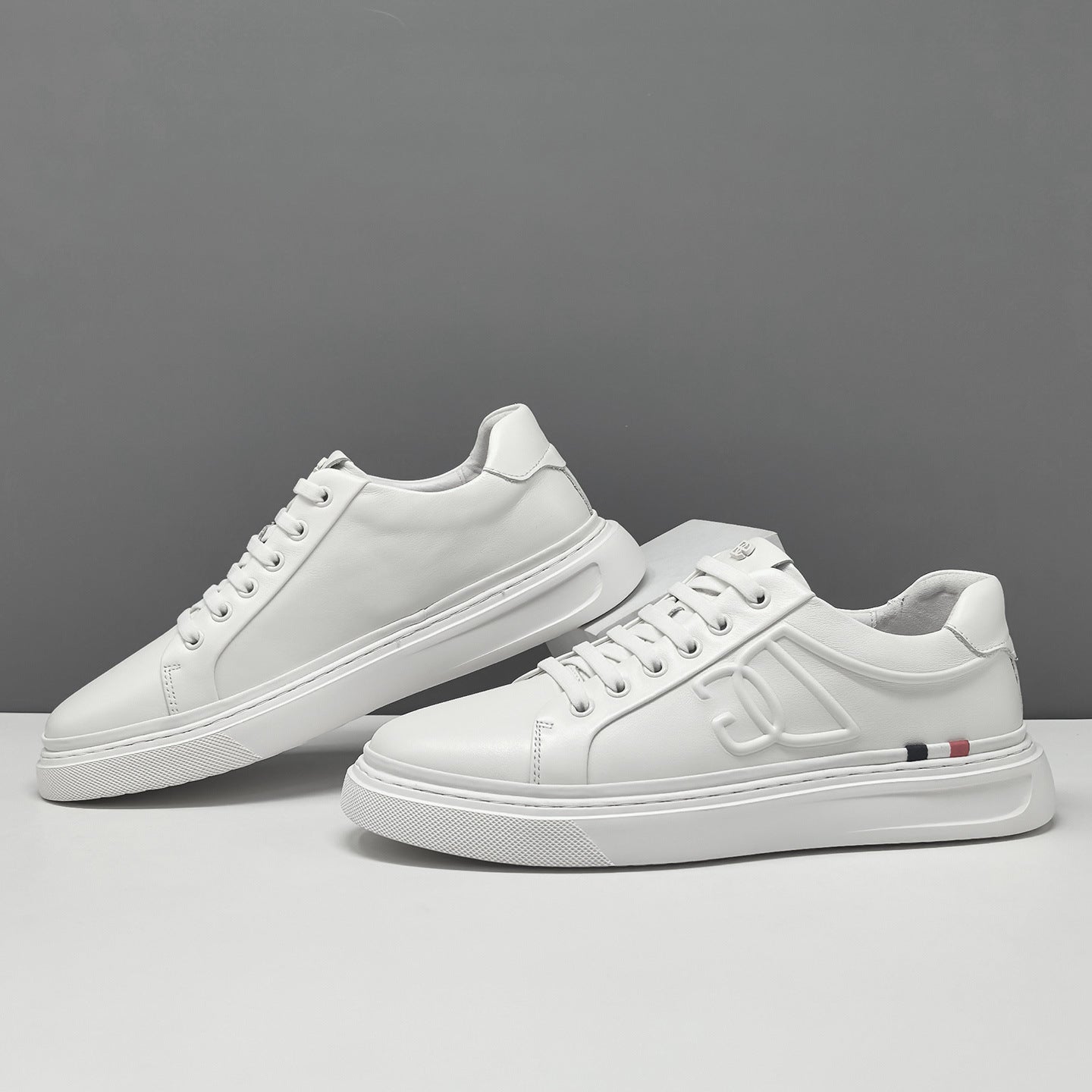 Men's Plain Leather Fashion Flat Casual Shoes-RAIIFY