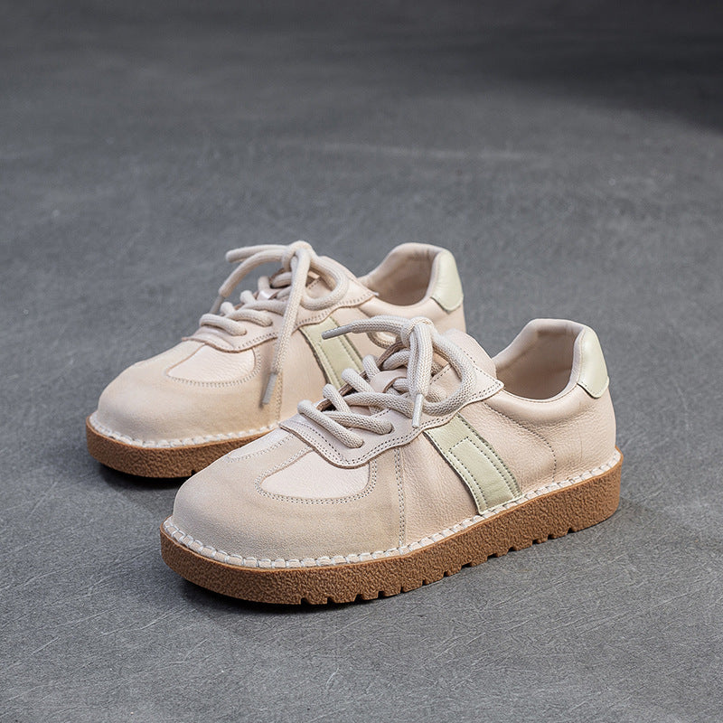 Women Casual Quilted Leather Flat Shoes-RAIIFY