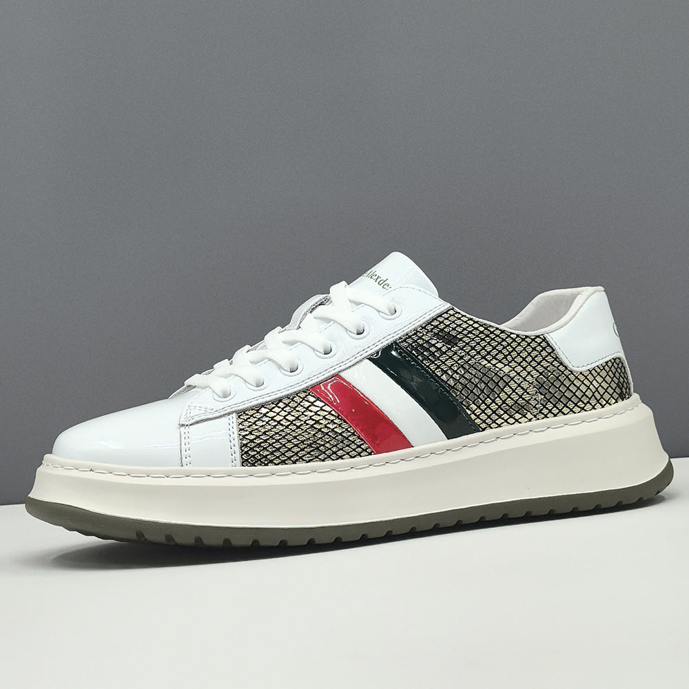 Men Stylish Patchwork Leather Flat Casual Shoes-RAIIFY