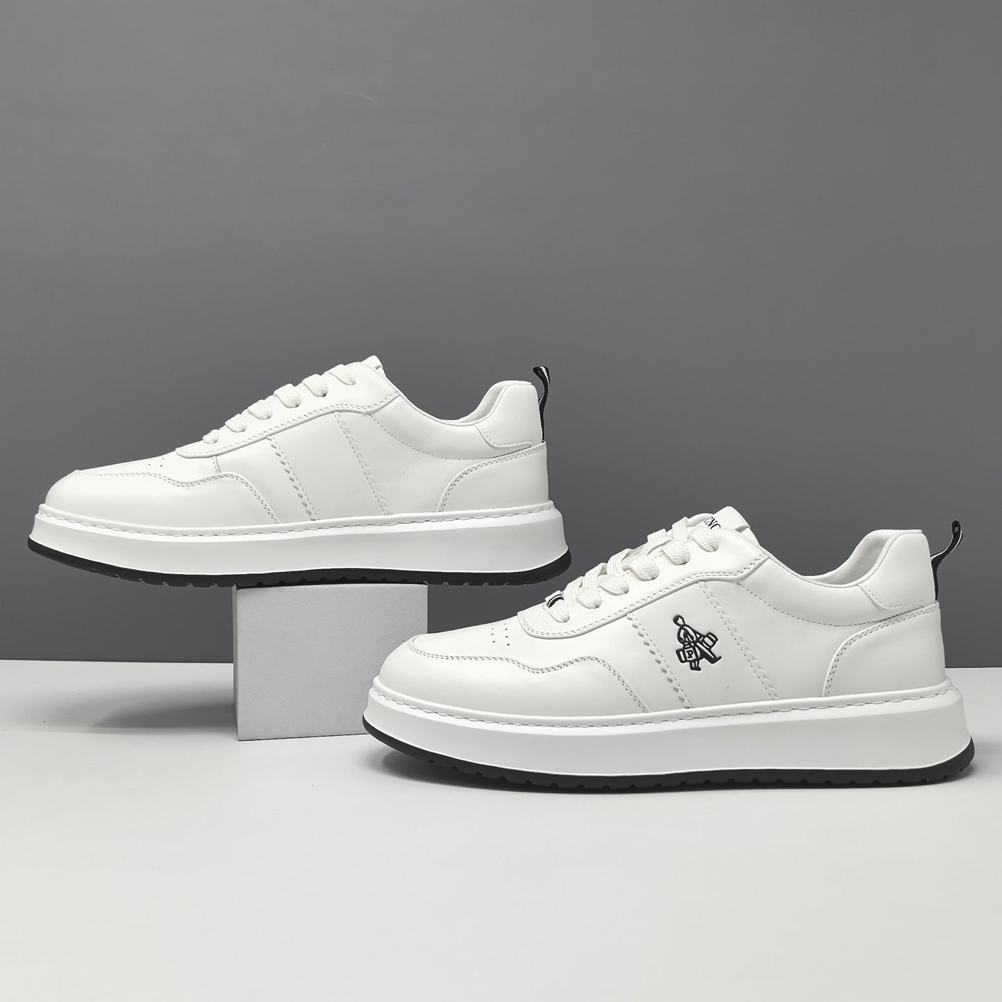 Men's Fashion Leather Flat Casual Sneakers-RAIIFY