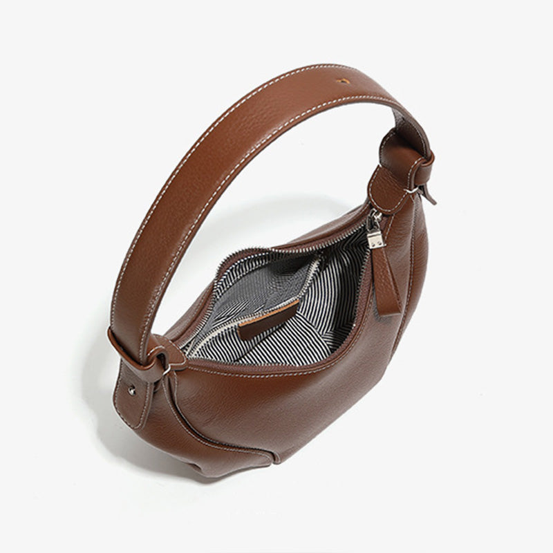 Women's Retro Plain Leather Casual Shoulder Bag-RAIIFY