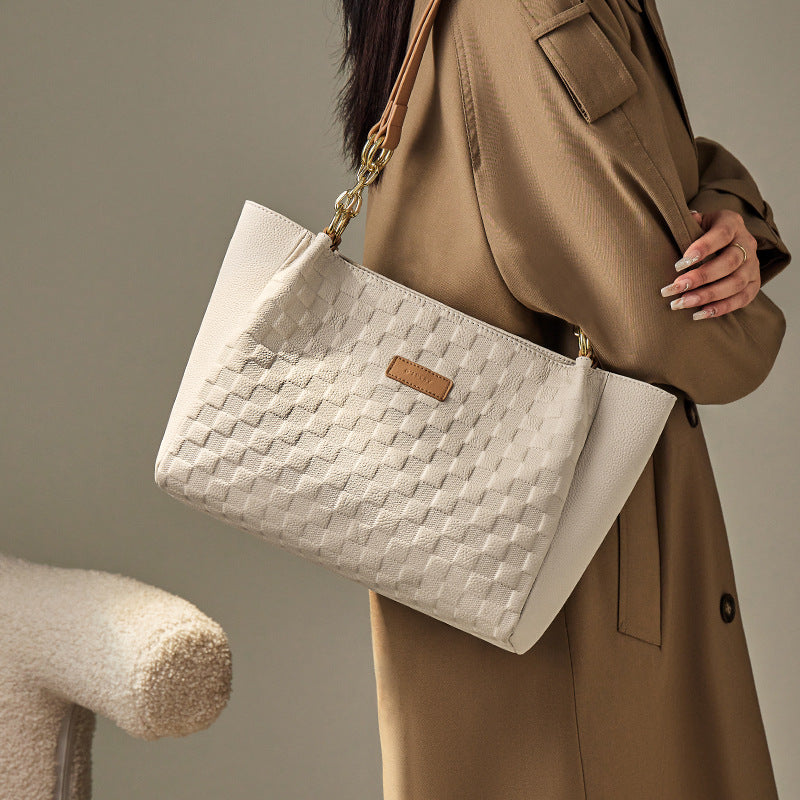 Women's Stylish Embossed Leather Shoulder Tote Bag-RAIIFY