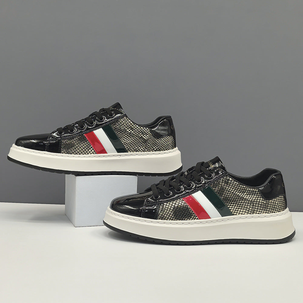 Men Stylish Patchwork Leather Flat Casual Shoes-RAIIFY