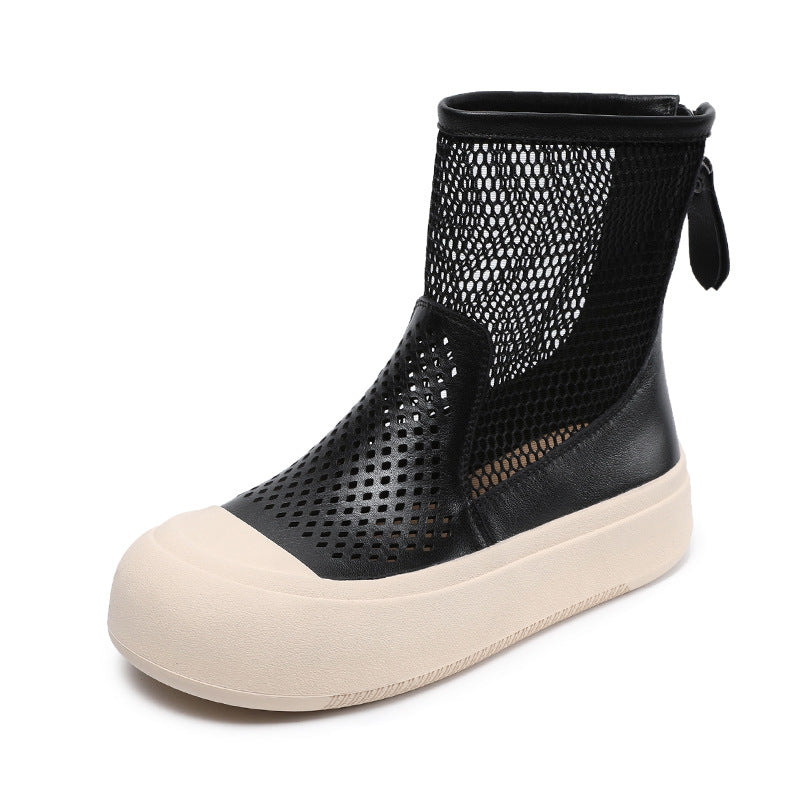 Women Hollow Breathable Mesh Minimalism Summer Boots-RAIIFY
