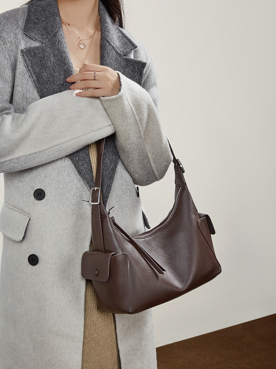 Women's Fashion Leather Hobo Shoulder Crossbody Bag-RAIIFY