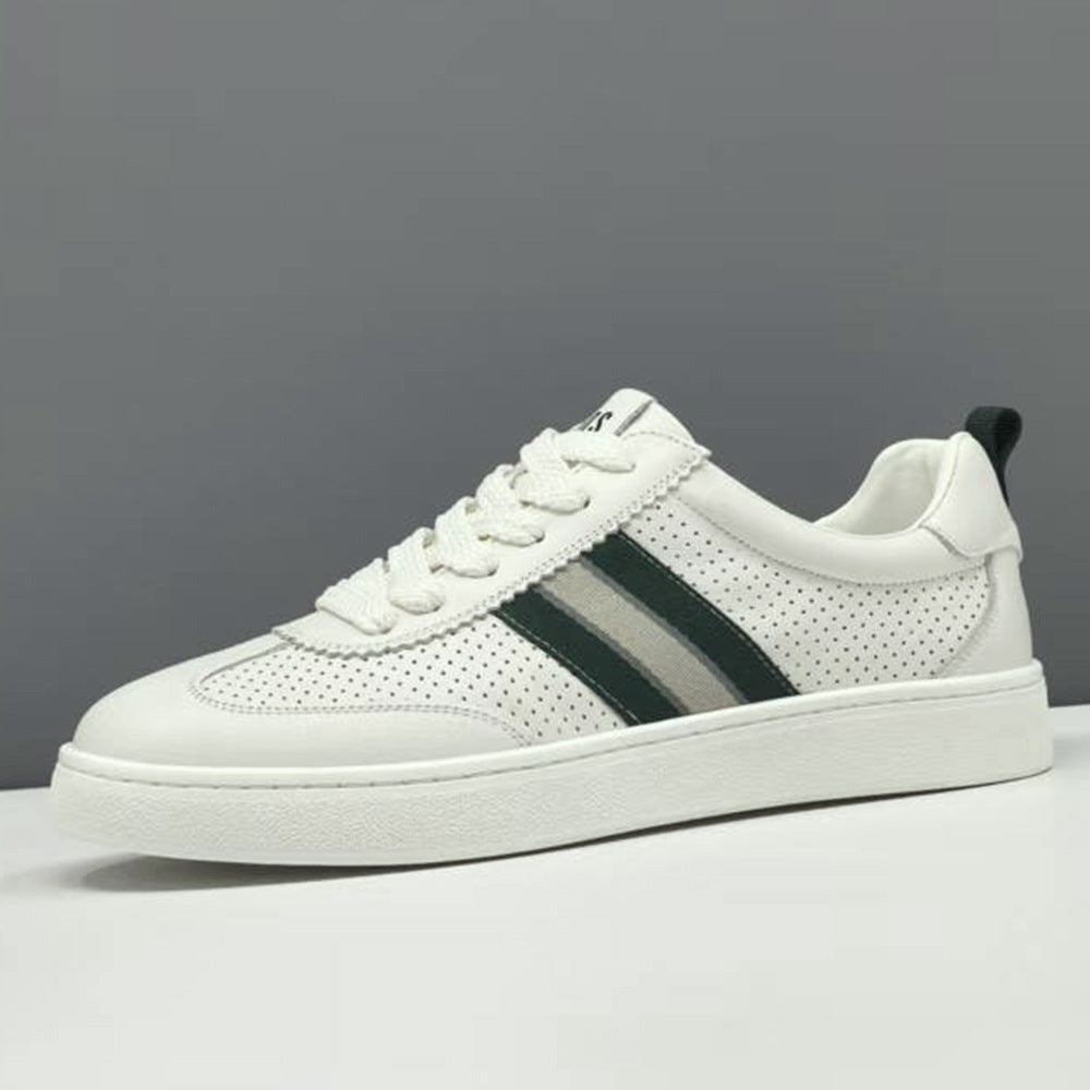 Men Fashion Hollow Breathable Leather Flat Casual Shoes-RAIIFY