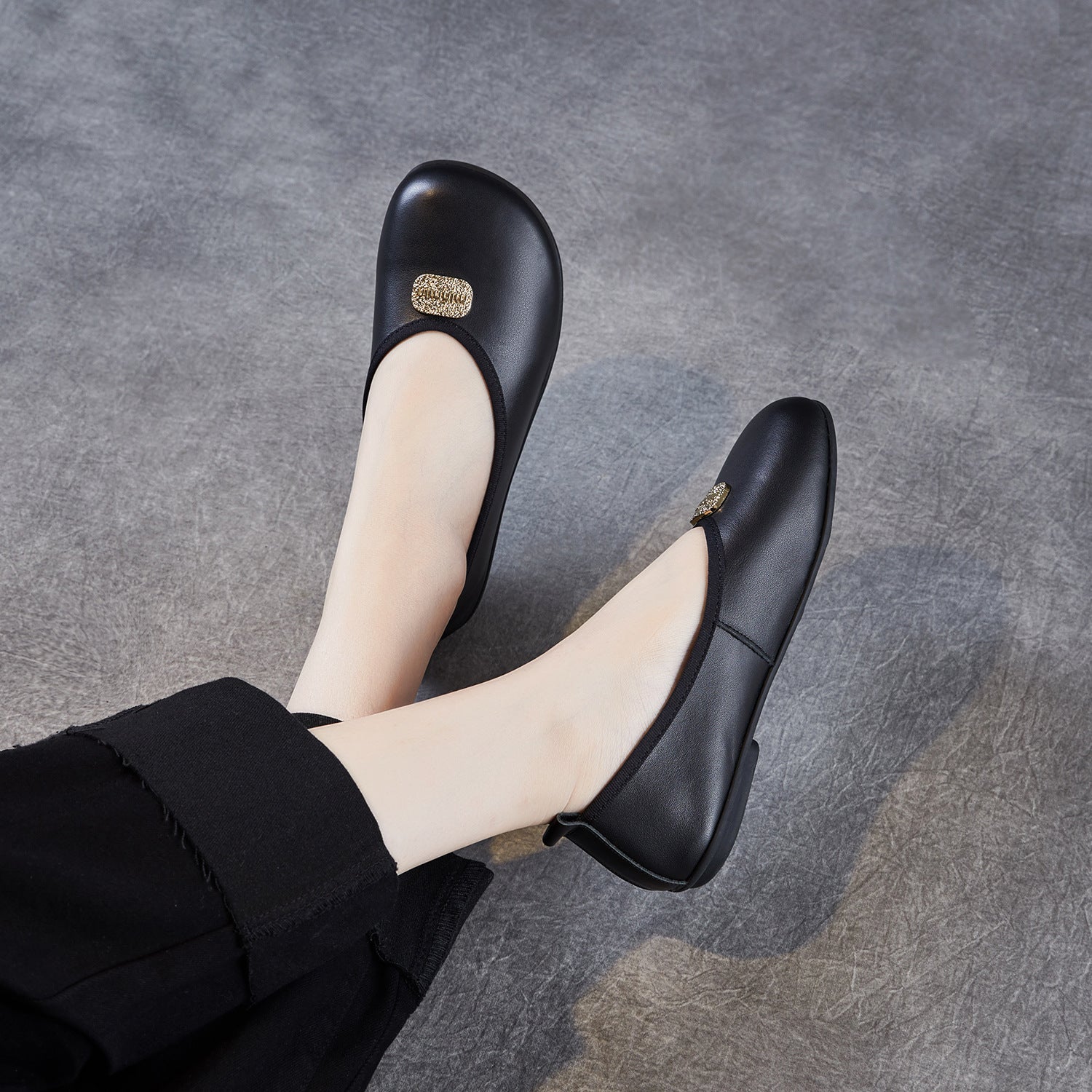 Women's Minimalism Leather Casual Slip-on Flats-RAIIFY