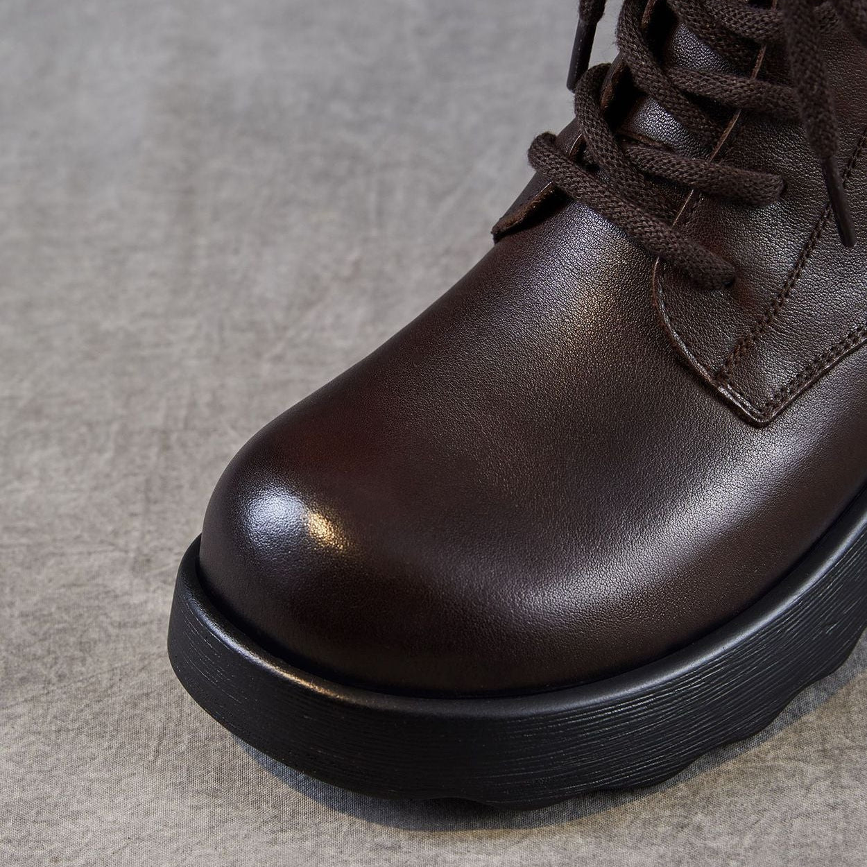 Women's Soft Breathable Leather Low Heel Ankle Boots-RAIIFY