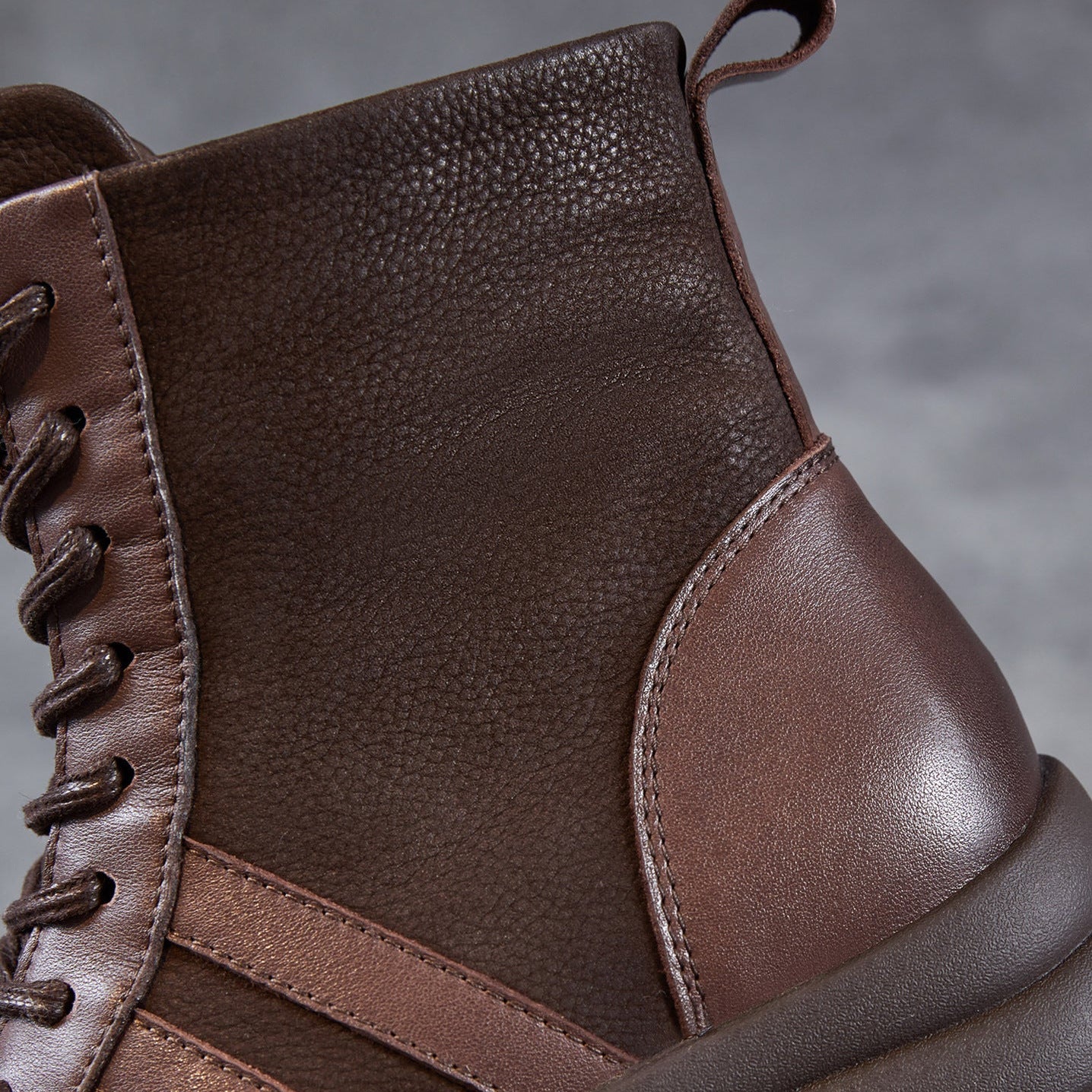 Women's Vintage Patchwork Leather Flat Casual Boots-RAIIFY