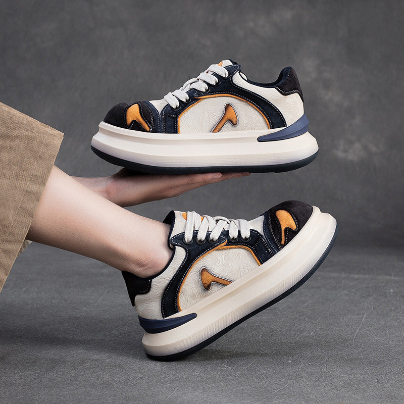 Women's Fashion Color-Blocked Chunky Platform Sneakers-RAIIFY