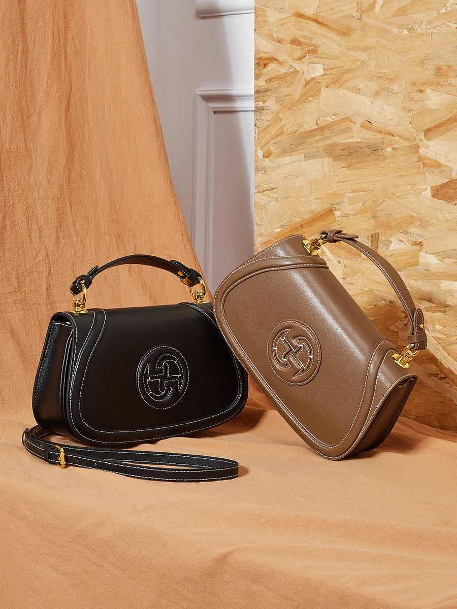 Women's Retro Plain Leather Mini Cross Body Purse-RAIIFY