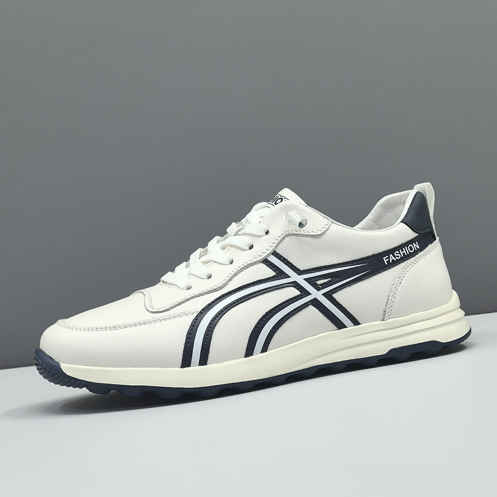 Men Fashion Leather Minimalism Flat Casual Shoes-RAIIFY